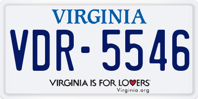 VA license plate VDR5546