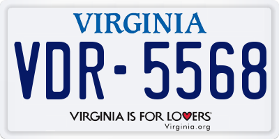 VA license plate VDR5568