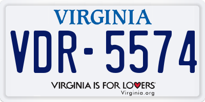 VA license plate VDR5574