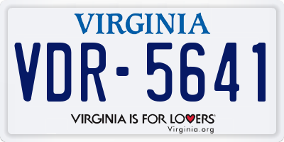 VA license plate VDR5641