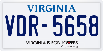 VA license plate VDR5658