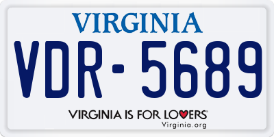VA license plate VDR5689