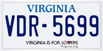 VA license plate VDR5699