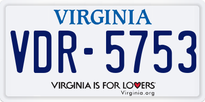 VA license plate VDR5753