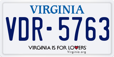 VA license plate VDR5763
