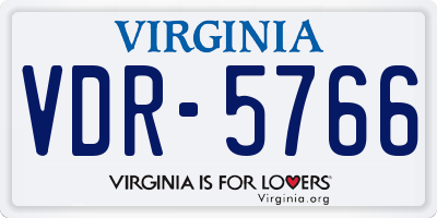 VA license plate VDR5766