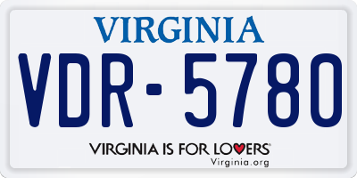 VA license plate VDR5780