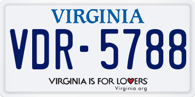 VA license plate VDR5788