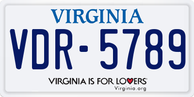 VA license plate VDR5789