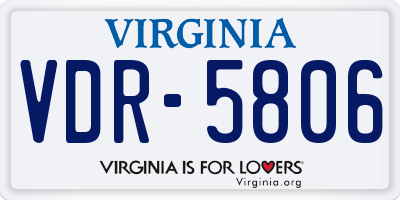 VA license plate VDR5806