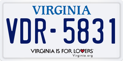 VA license plate VDR5831