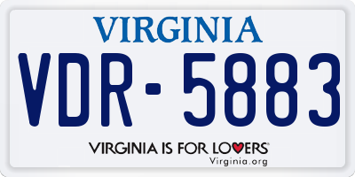 VA license plate VDR5883