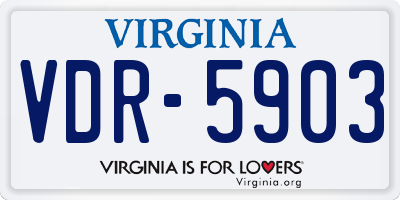 VA license plate VDR5903