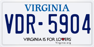 VA license plate VDR5904