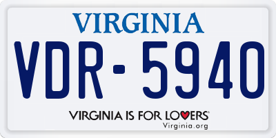 VA license plate VDR5940