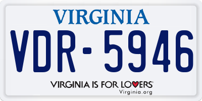 VA license plate VDR5946