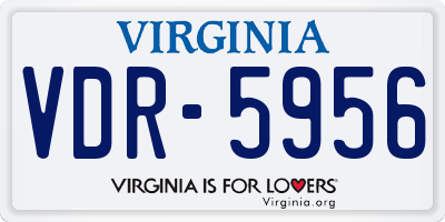 VA license plate VDR5956