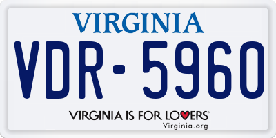 VA license plate VDR5960