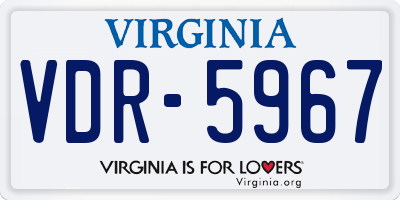 VA license plate VDR5967