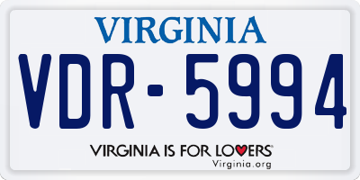VA license plate VDR5994