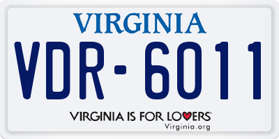 VA license plate VDR6011
