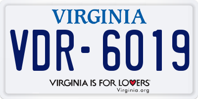 VA license plate VDR6019