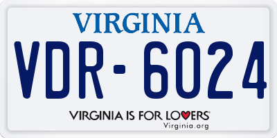 VA license plate VDR6024