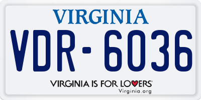 VA license plate VDR6036