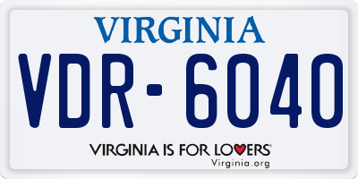 VA license plate VDR6040