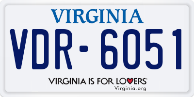 VA license plate VDR6051
