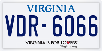 VA license plate VDR6066