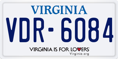 VA license plate VDR6084
