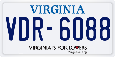 VA license plate VDR6088