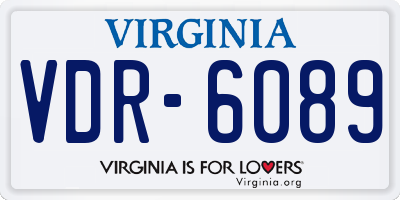 VA license plate VDR6089