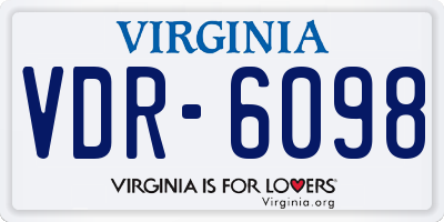 VA license plate VDR6098
