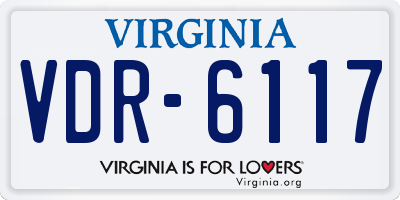 VA license plate VDR6117