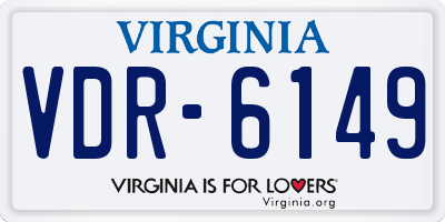VA license plate VDR6149