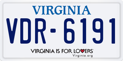 VA license plate VDR6191