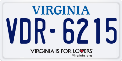 VA license plate VDR6215