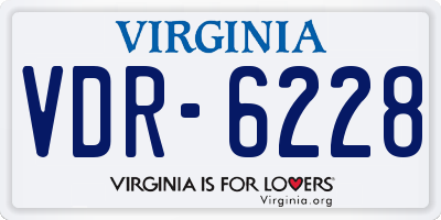 VA license plate VDR6228
