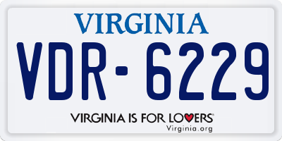 VA license plate VDR6229