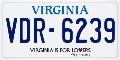 VA license plate VDR6239