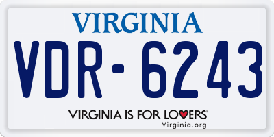 VA license plate VDR6243