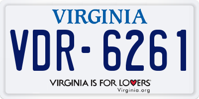 VA license plate VDR6261