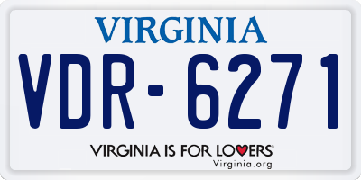 VA license plate VDR6271