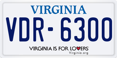 VA license plate VDR6300