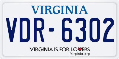 VA license plate VDR6302