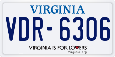 VA license plate VDR6306
