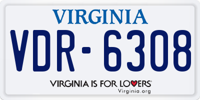VA license plate VDR6308