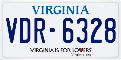 VA license plate VDR6328